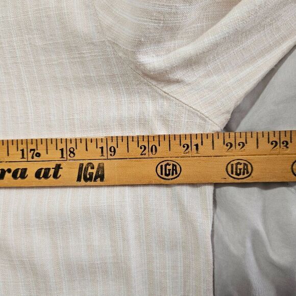 EUC BLU PEPPER PINSTRIPE LINEN BLEND BUTTON DOWN SHIRT TOP SIZE M - Picture 13 of 13